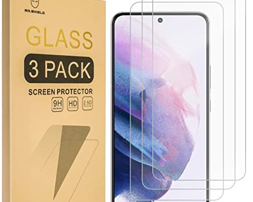 Mr.Shield [3-Pack] Designed For Samsung Galaxy S22 5G [Tempered Glass] [Japan Glass with 9H Hardness] Screen Protector with Lifetime Replacement