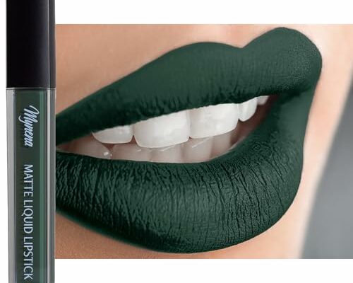 Mynena Dark Green Long-Lasting Matte Liquid Lipstick | Intense Color, Smudge-Proof & Waterproof | Comfortable, Hydrating Shea Butter | Vegan & Cruelty-Free | Jocelyne