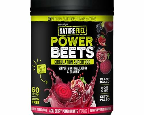 Nature Fuel Power Beets Powder, Delicious Acai Berry Pomegranate, Concentrated Superfood Supplement, Supports Circulation, Natural Energy & Stamina, Non-GMO, 60 Servings