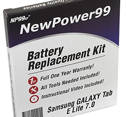 NP99sp Battery Kit for Samsung Galaxy Tab E Lite 7.0 with Tools, How-to Video and Long Lasting Battery from NewPower99