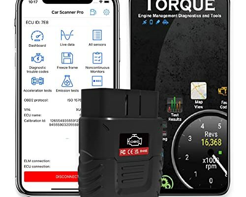 OBD2 Scanner Bluetooth SinoTrack Auto Diagnostic Scan Tool Car Fault Check Engine Light Wireless Car Code Reader for iOS & Android Compatible for All OBDII Protocol Vehicle Bluetooth 4.2