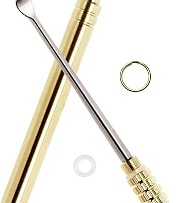 ONLYKXY Ear Wax Removal Tool,Folding Type Titanium Alloy Ear-Pick Cleaner Portable Ear Wax Removal Tools Ear Spoon Attached A Key Ring