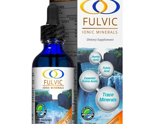 Optimally Organic Water Extracted Fulvic Ionic Minerals X350 - Patented BioActive Fulvic Acid, Humic Acid, Trace Minerals, Electrolytes & Essential Amino Acids - 8+ Month Supply!