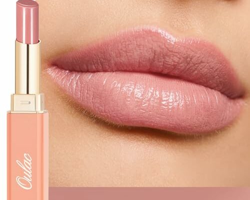 Oulac Moisturizing Shine Mauve Pink Lipstick for Women - 2 in 1 Glossy Light Pink Tinted Lip Balm, Hydrating Winter Lipstick for Dry Lips,Shine Juicy Finish Vegan 2.2g/0.07oz (14)