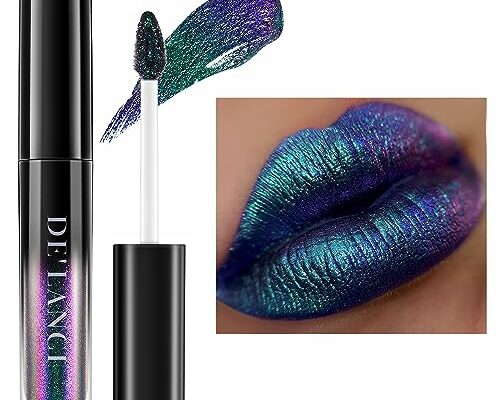 OYGCee Chameleon Liquid Lipstick Blue Green Purple Color,Shimmer Metallic Colourful Lip Gloss for Women Girls Lips Makeup Gift,Hydrating Waterproof and Long Lasting Lip Stick Shiny,Talc-Free, 5