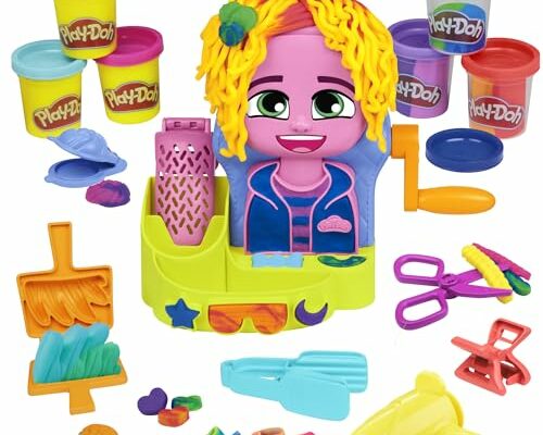 Play-Doh Hair Stylin' Salon Playset with 6 Cans, Pretend Play Toys for Girls and Boys Ages 3 and Up