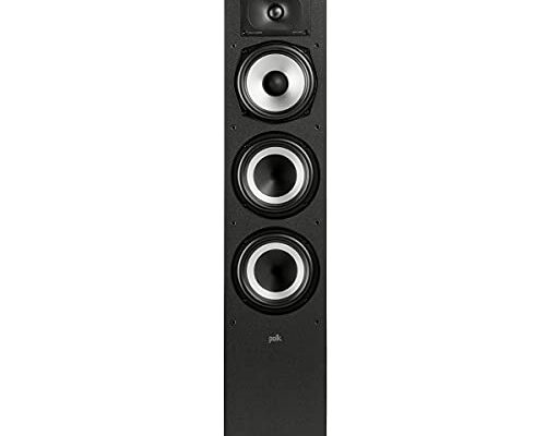 Polk Monitor XT60 Tower Speaker - Hi-Res Audio Certified, Dolby Atmos, DTS:X & Auro 3D Compatible, 1" Tweeter, 6.5" Dynamically Balanced Woofer, (2) 6.5" Passive Radiators (Single, Midnight Black)