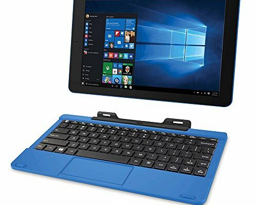 RCA Cambio 10.1" 2-in-1 Tablet 32GB Intel Quad Core Windows 10 Blue Touchscreen Laptop Computer with Bluetooth and WiFi