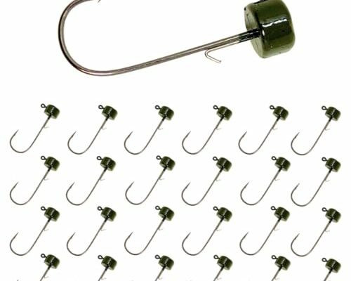 Reaction Tackle Mushroom JigHead 1/4oz - 25 Pack - Green Pumpkin