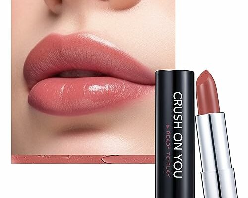 READY TO SHIINE Matte Lipstick for Women, Creamy Satin Finish, Burnt Sienna with a Rosy Orange Twist and Brownish Color, Vegan, Smooth Sheer Moisturizing, CRUSH ON YOU 302 Close to You