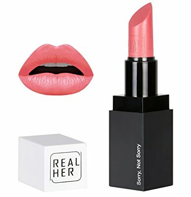 RealHer Moisturizing Lipstick Sorry Not Sorry Long-Wear-All-Day Highly Pigmented Color-Satin Finish