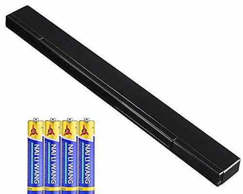 Replacement Wii Wire-less Sensor Bar, Motion Sensor Signal Receiver for Nintendo Wii and Wii U Console with Stable Stand and 4 AAA Batteries(Black)