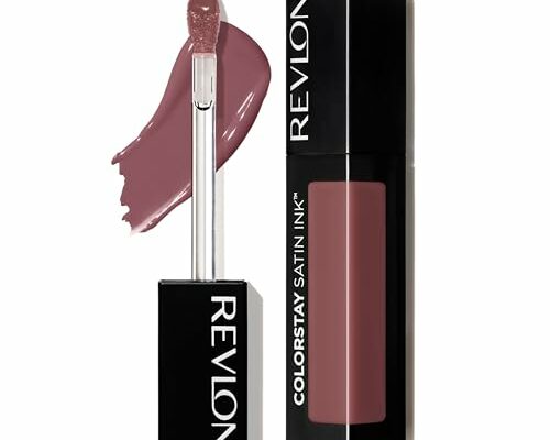 REVLON ColorStay Satin Ink Crown Jewels Liquid Lipstick, Longlasting & Waterproof Lipcolor, Moisturizing Creamy Formula Infused with Black Currant Seed Oil, 033 Queen of Quartz, 0.17 fl oz.