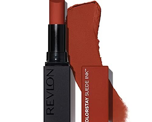 REVLON Lipstick, ColorStay Suede Ink, Built-in Primer, Infused with Vitamin E, Waterproof, Smudge-proof, Matte Color, 006 In The Money, 0.09 oz.