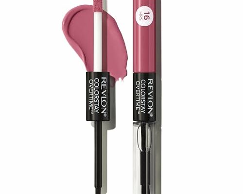 REVLON Liquid Lipstick with Clear Lip Gloss, ColorStay Overtime Lipcolor, Dual Ended with Vitamin E, 220 Unlimited Mulberry, 0.07 Fl Oz (Pack of 1)