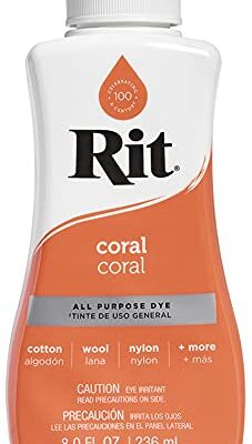 Rit All- Purpose Liquid Fabric Dye, 8 oz, Coral, 8 Fl Oz