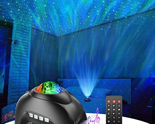 Rossetta Star Projector, Galaxy Projector for Bedroom, LED Night Light Aurora Projector with Bluetooth Speaker, White Noise, Timer and Remote, Room Decor, Gifts for Kids, Adults, Christmas, Birthday