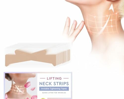 SCOBUTY Neck Tape, 20 PCS Neck Tape Lifting, Reusable Neck Wrinkle Patches, Neck Lift Tape for Lifting Loose Skin, Improve Neck Lines and Wrinkles