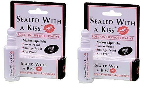 Sealed with A Kiss Lipstick Fixative Two Pack | Roll-On Applicator| Value Size Bottle 2 x 12ml | Smear Proof | Smudge Proof | Kiss Proof