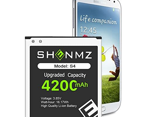 SHENMZ Galaxy S4 Battery,Upgraded 4200mAh Li-ion Replacement Battery for Samsung Galaxy S4 EB-B600BE,AT&T I337,Verizon I545,Sprint L720,T-Mobile M919,R970,I9500,I9505,LTE I9506