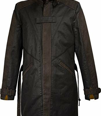 SJ Outerwear Men's WD Watch Aiden Pearce Dog Lightweight Vigilante Brown Cotton Trench Coat Costume