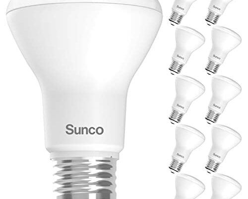 Sunco 10 Pack BR20 LED Bulbs Indoor Flood Light R20 Dimmable CRI93 3000K Warm White 50W Equivalent to 7W, E26 Medium Base, Recessed Can Lights for Home Living Area Ceiling Lights - UL