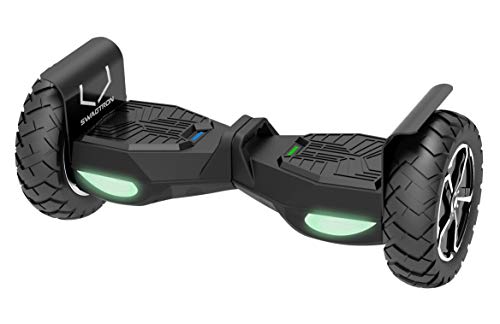 Swagtron Swagboard Outlaw T6 Off-Road Hoverboard - First in The World to Handle Over 380 LBS, Up to 12 MPH, 10" Wheel, Black