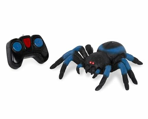 Terra by Battat – Remote Control Spider for Kids – RC Tarantula with LED Eyes – Realistic Animal & Moving Legs – Fast-Moving & 360 Spin – Blue Tarantula – 6 Years +