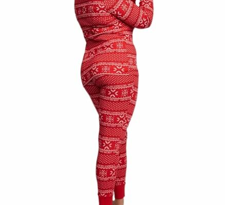 Victoria's Secret Thermal Long Pajama Set, 2 Piece Lounge Sleepwear, Red (M)