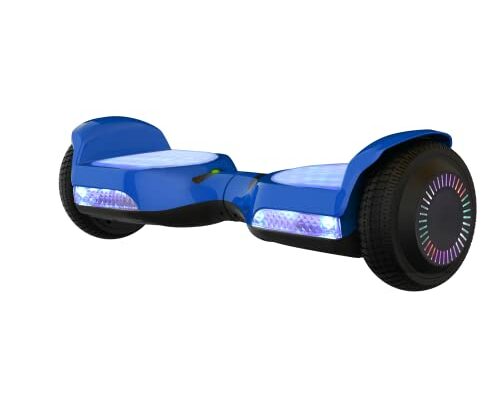 Voyager Hover Beam LED Light Hoverboard, Self Balancing Scooter Hoverboard with LED Wheels and Side Lights, 6 MPH Electric Hoverboards for Ages 13+, Blue (HOVER3030B-BLU-STK-1)