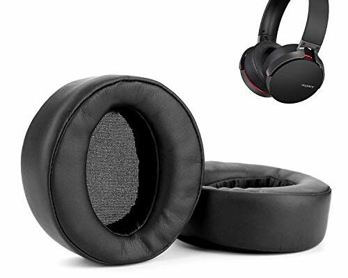 WADEO Replacement Ear Pads Earpads Cup Cover Memory Foam Cushion for Sony MDR-XB950BT XB950B1 XB950N1 XB950AP Bluetooth Wireless Headphones, 2 Pieces Black