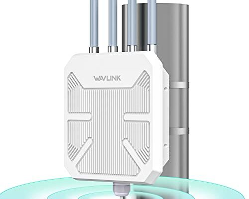 WAVLINK Outdoor WiFi 6 Extender AX1800 High Power Outdoor Weatherproof WiFi Range Extender Access Point with Passive/Active POE, Dual Band 2.4GHz+5GHz, 4x8dBi Detachable Antenna