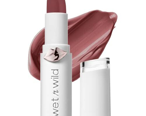 wet n wild Mega Last High-Shine Lipstick Lip Color, Infused with Seed Oils For a Nourishing High-Shine, Buildable & Blendable Creamy Color, Cruelty-Free & Vegan - Rosé And Slay