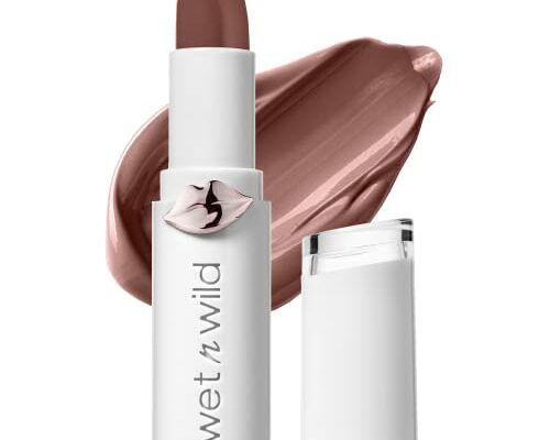 wet n wild Mega Last High-Shine Lipstick Lip Color, Infused with Seed Oils For a Nourishing High-Shine, Buildable & Blendable Creamy Color, Cruelty-Free & Vegan - Mad for Mauve