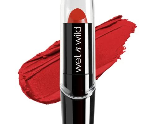 wet n wild Silk Finish Lipstick, Hydrating Rich Buildable Lip Color, Formulated with Vitamins A,E, & Macadamia for Ultimate Hydration, Cruelty-Free & Vegan - Cherry Frost