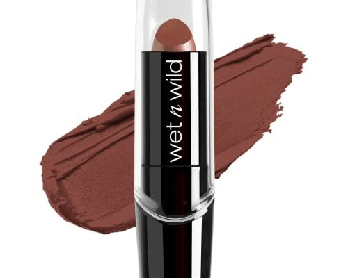 wet n wild Silk Finish Lipstick, Hydrating Rich Buildable Lip Color, Formulated with Vitamins A,E, & Macadamia for Ultimate Hydration, Cruelty-Free & Vegan - Java