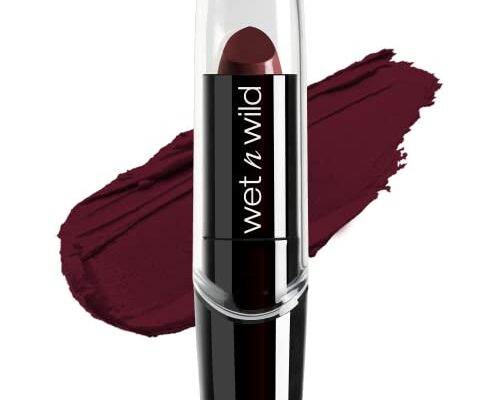 wet n wild Silk Finish Lipstick, Hydrating Rich Buildable Lip Color, Formulated with Vitamins A,E, & Macadamia for Ultimate Hydration, Cruelty-Free & Vegan - Black Orchid