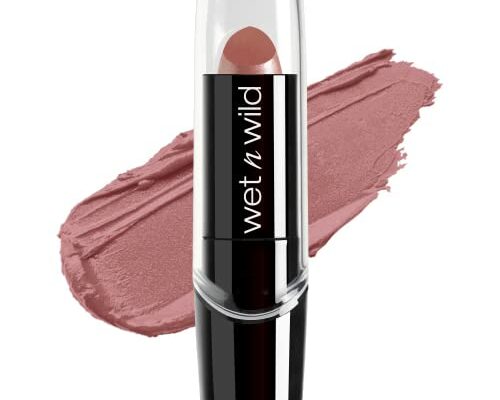 wet n wild Silk Finish Lipstick, Hydrating Rich Buildable Lip Color, Formulated with Vitamins A,E, & Macadamia for Ultimate Hydration, Cruelty-Free & Vegan - Dark Pink Frost