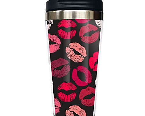 wodealmug Women's Sexy Lips Love Travel Coffee Mug Thermal Insulated Tumbler Cup Valentine's Day For Girlfriend Wifey With Lid 14 OZ