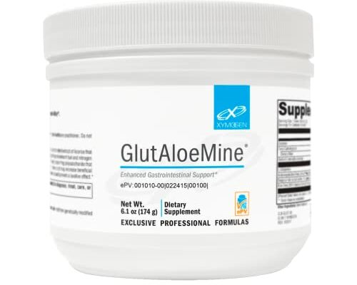 XYMOGEN GlutAloeMine Powder - Supports Gut Health - 3000 mg L Glutamine Powder with DGL Deglycyrrhizinated Licorice, Aloe Vera Extract, Arabinogalactan for GI Health (6.1 oz)