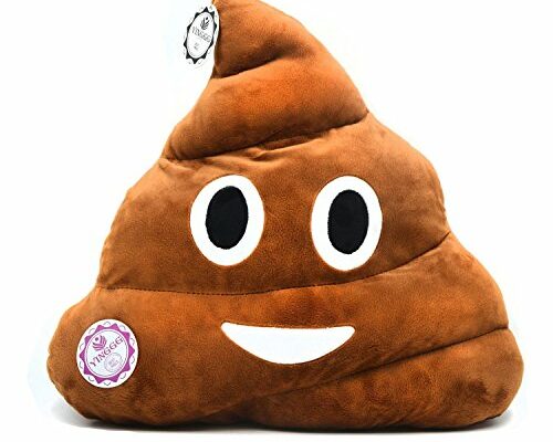 YINGGG 32cm Poop Plush Pillow Round Triangle Emotion Cushion Cute Decorative Stuffed Toy Brown Present for Kids and Friends