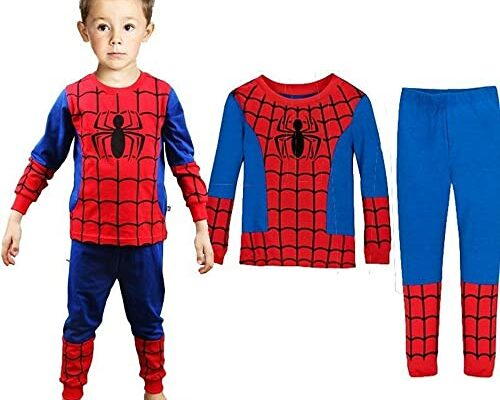 youenyou Toddler Boys Long Sleeve Spiderman Rocket Dinosaur Pajamas Sets Pjs Cotton Sleepwear Infant Kids(111,5T)