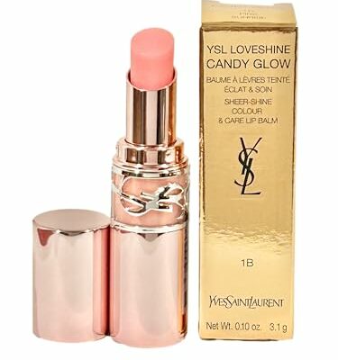 YVES SAINT LAURENT YSL LOVESHINE CANDY GLOW Sheer Shine Care Lip Balm Lipstick # 1B Pink Sunrise Women 0.10 oz / 3.1 g