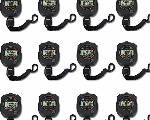 12 pack Multi-function Electronic Digital Sport Stopwatch Timer, Large Display with Date Time and Alarm Function,suitable for Sports Coaches Fitness Coaches and Referees