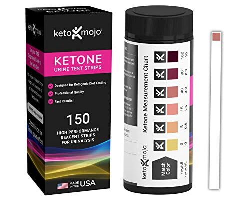 150 Ketone Test Strips with Free Keto Guide eBook & Free APP. Urine Test for Ketosis on Ketogenic & Low-Carb Diets. Extra-Long Strips.