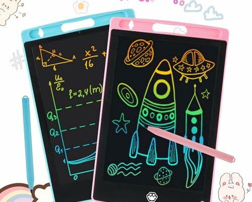 2 Pack LCD Writing Tablet, Electronic Drawing Writing Board, Erasable Drawing Doodle Board, Doodle Pad Toys for Kids Adults Learning & Education, 8.5IN(Blue+Pink)