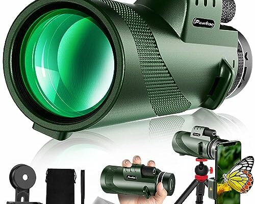 40X60 Monocular Telescope, High Power Monocular for Adults with Phone Adapter& Tripod& Hand Strap, Low Night Vision Monocular, Equipped with BAK4 Prism for Bird Watching and Traveling Concert