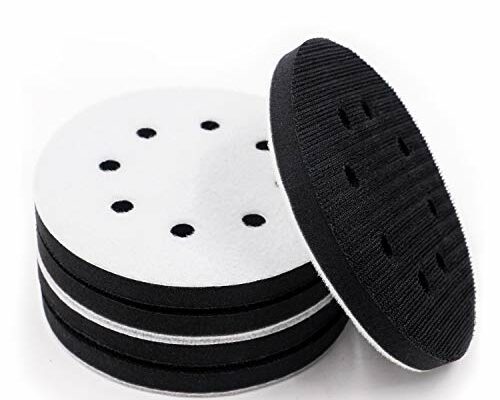 5 Pack 5 Inch 8 Holes Soft Density Interface Pads Hook and Loop 5" Sponge Cushion Buffer Backing Pad (Set of 5)