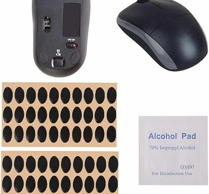 60pcs Black Mouse Feet Sticker Mouse Skates Pads Replacement Mouse Feet for M215 / M310 / M325 Mouse Pads and Wrist Rests