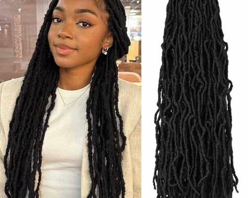 8 Packs Soft Locs 24 Inch Faux Locs Crochet Hair for Butterfly Locs Distressed Locs Crochet Hair for Women (24 Inch(Pack of 8), 1B)